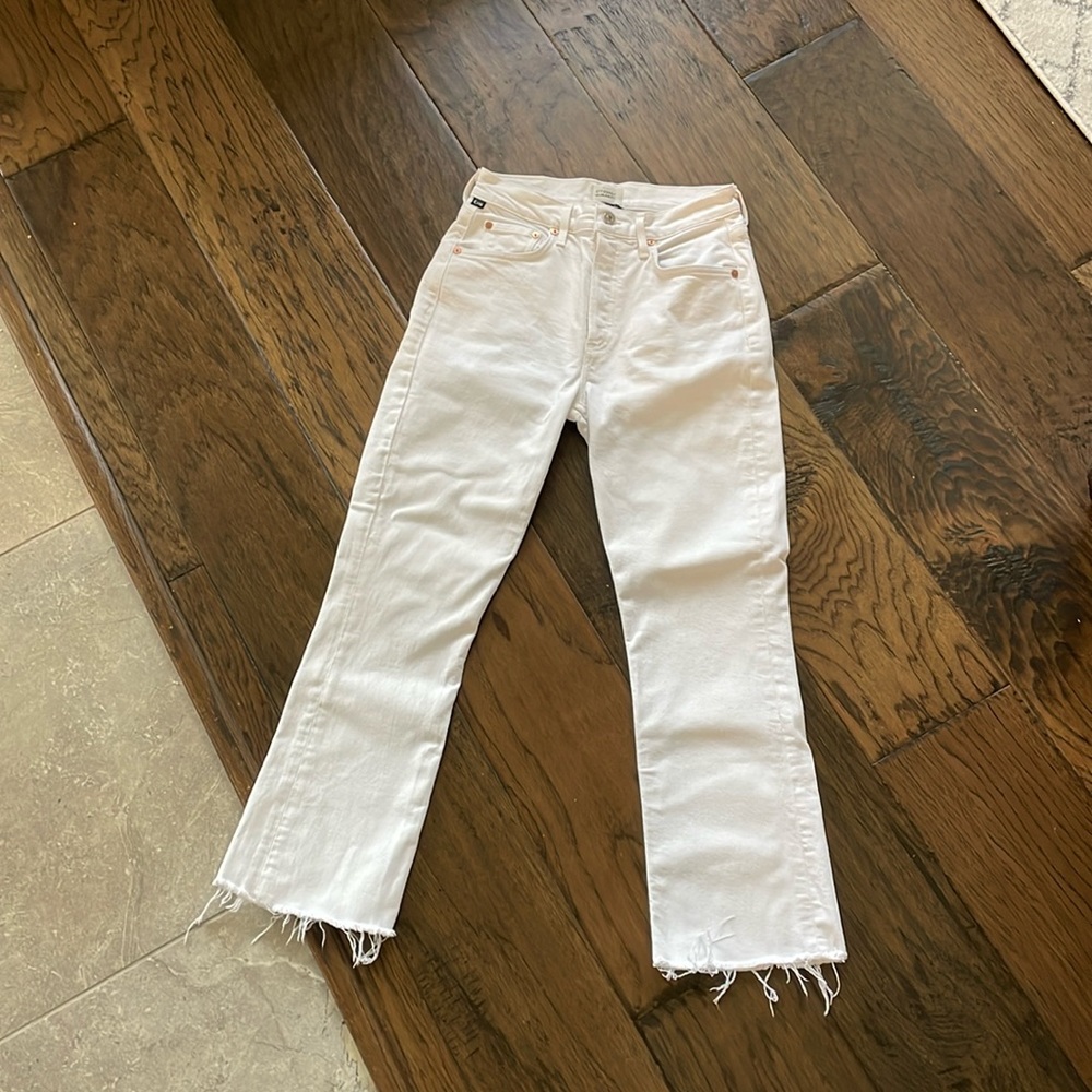 Citizens of Humanity Isola Cropped Boot Jean in White
